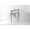 Kingston Brass 30 Carrara Marble Console Sink with Stainless Steel Legs, Marble WhitePolished Nickel LMS30MOQ6 - alternate 2